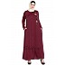 Designer Nida abaya with handwork- Maroon